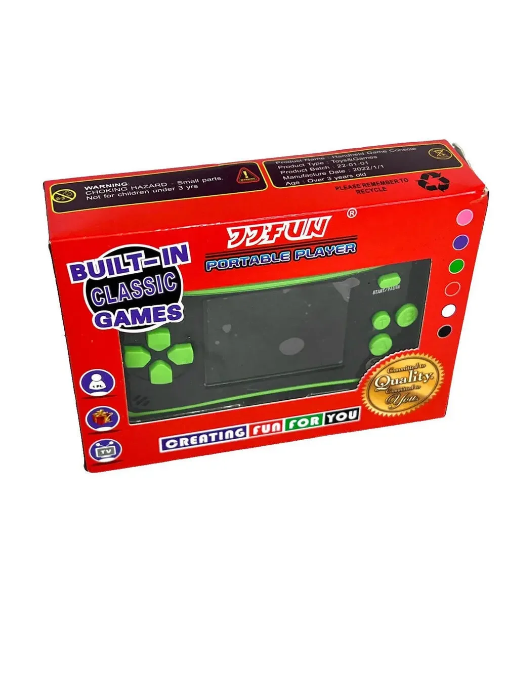 Higokids Handheld Retro Video Game System w 182 Classic Games Built-in Green NEW
